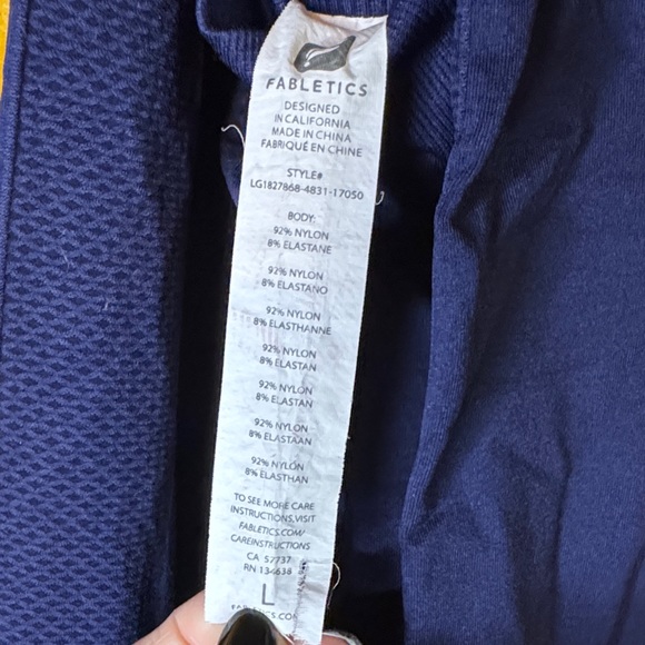 Fabletics Navy Blue Athletic Leggings - Picture 7 of 7